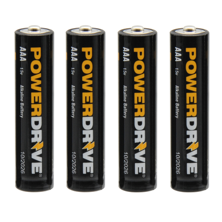 POWERDRIVE AAA Alkaline Battery, 4 PK LR034B